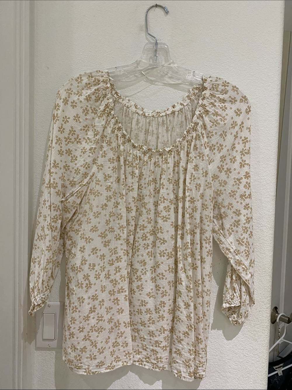 Sonoma Goods for Life 3/4 Sleeve Floral Peasant Blouse - Size L